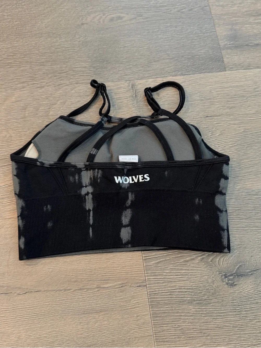 Darc sport she wolf wolves sports bra black grey tie dye